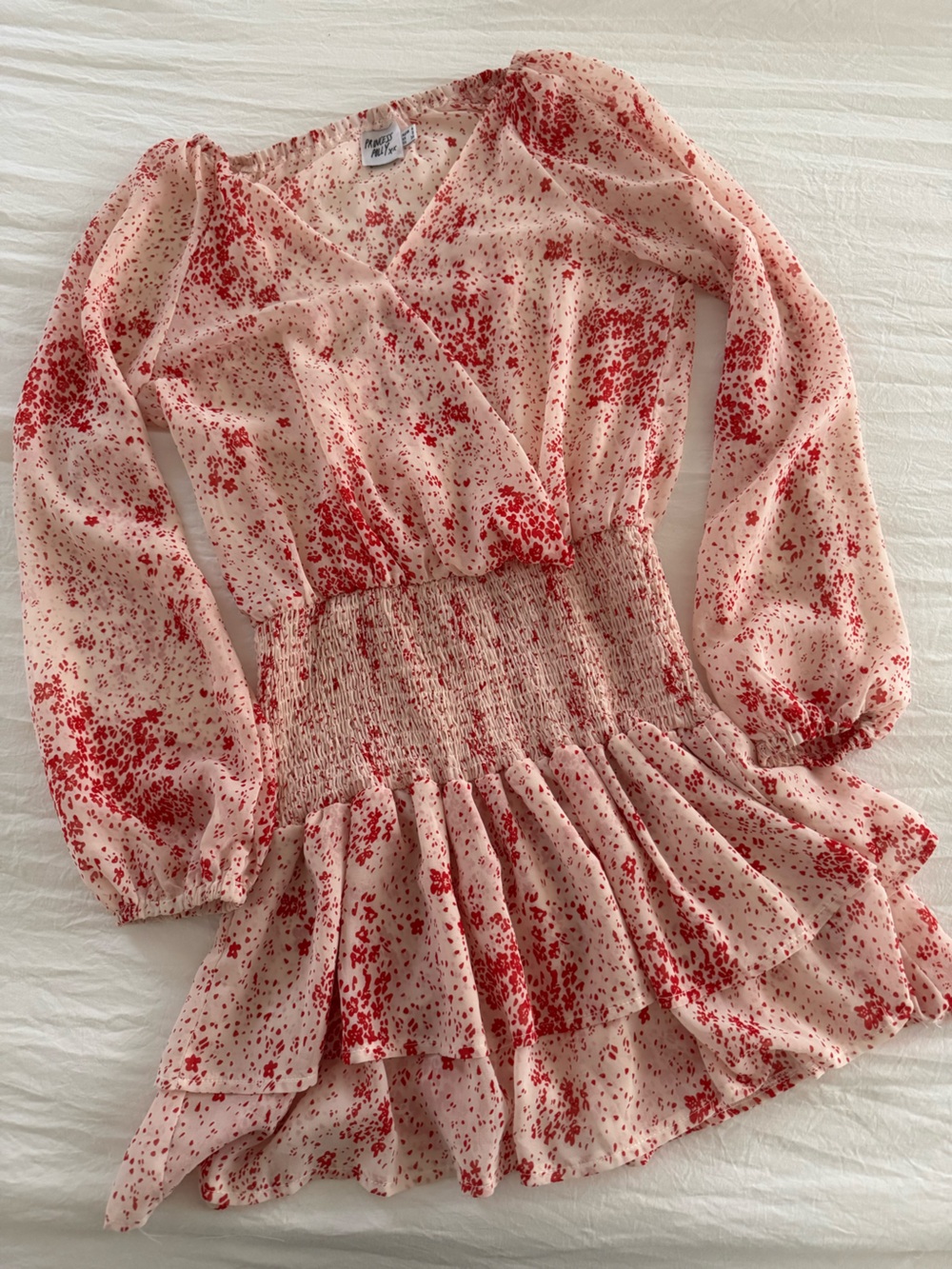 Princess Polly Pink Floral Smocked Waist Mini Dress - Picture 4 of 10
